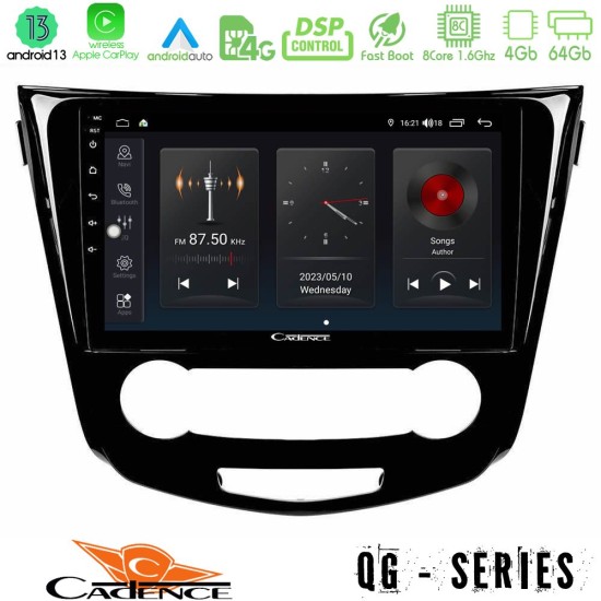 Cadence QG Series 8Core Android13 4+64GB Nissan Qashqai J11 (Manual A/C) Navigation Multimedia Tablet 10"