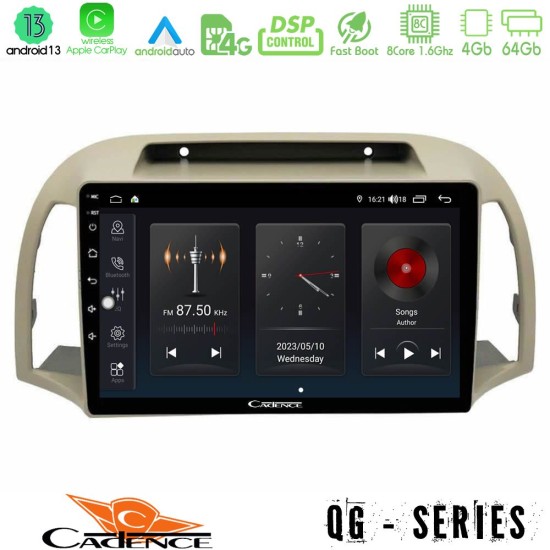 Cadence QG Series 8Core Android13 4+64GB Nissan Micra K12 2002-2010 Navigation Multimedia Tablet 9"