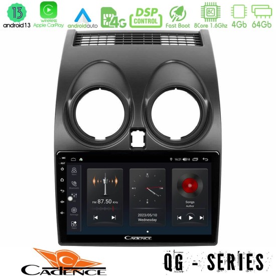 Cadence QG Series 8Core Android13 4+64GB Nissan Qashqai J10 Navigation Multimedia Tablet 9"