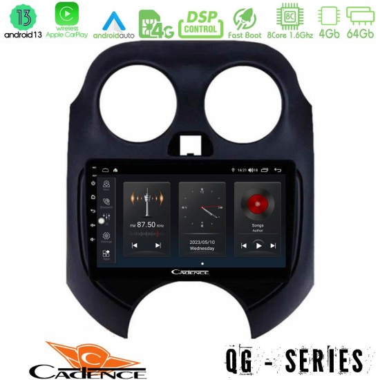 Cadence QG Series 8Core Android13 4+64GB Nissan Micra 2011-2014 Navigation Multimedia Tablet 9"