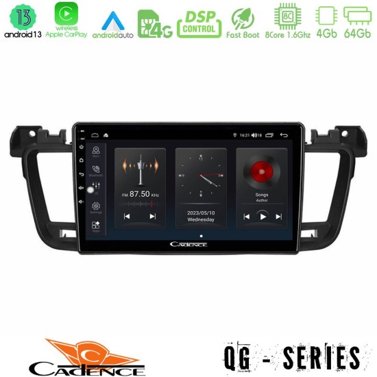 Cadence QG Series 8Core Android13 4+64GB Peugeot 508 2010-2018 Navigation Multimedia Tablet 9"