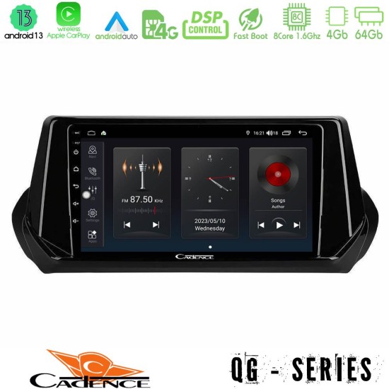 Cadence QG Series 8Core Android13 4+64GB Peugeot 208 2019-2023 Navigation Multimedia Tablet 9"