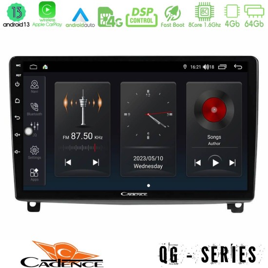 Cadence QG Series 8Core Android13 4+64GB Peugeot 407 Navigation Multimedia Tablet 9"