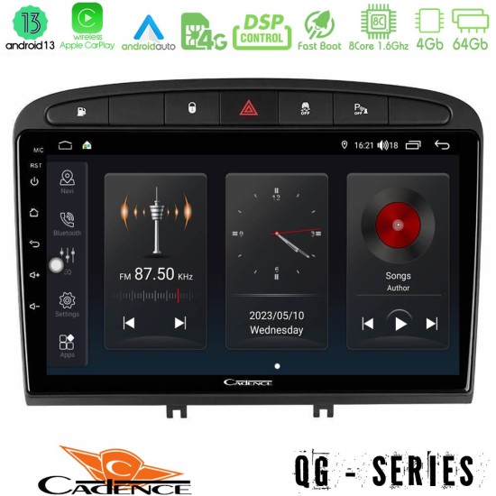 Cadence QG Series 8Core Android13 4+64GB Peugeot 308/RCZ Navigation Multimedia Tablet 9"