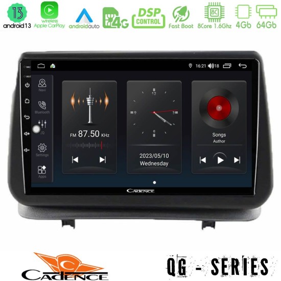 Cadence QG Series 8Core Android13 4+64GB Renault Clio 2005-2012 Navigation Multimedia Tablet 9"