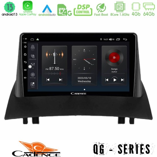 Cadence QG Series 8Core Android13 4+64GB Renault Megane 2 2002-2008 Navigation Multimedia Tablet 9"