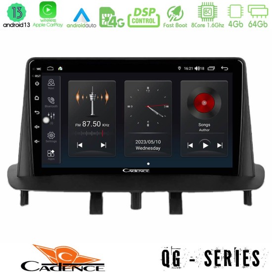 Cadence QG Series 8Core Android13 4+64GB Renault Megane 3 2009-2013 Navigation Multimedia Tablet 9"