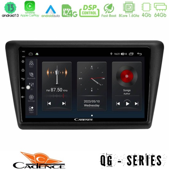 Cadence QG Series 8Core Android13 4+64GB Skoda Rapid 2013-2017 Navigation Multimedia Tablet 9"