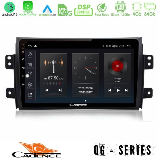 Cadence QG Series 8Core Android13 4+64GB Suzuki SX4 2006-2014 Fiat Sedici 2006-2014 Navigation Multimedia Tablet 9"