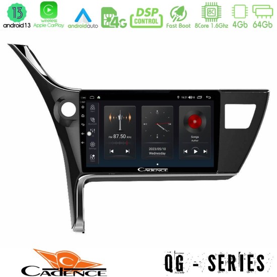 Cadence QG Series 8Core Android13 4+64GB Toyota Corolla 2017-2018 Navigation Multimedia Tablet 10"