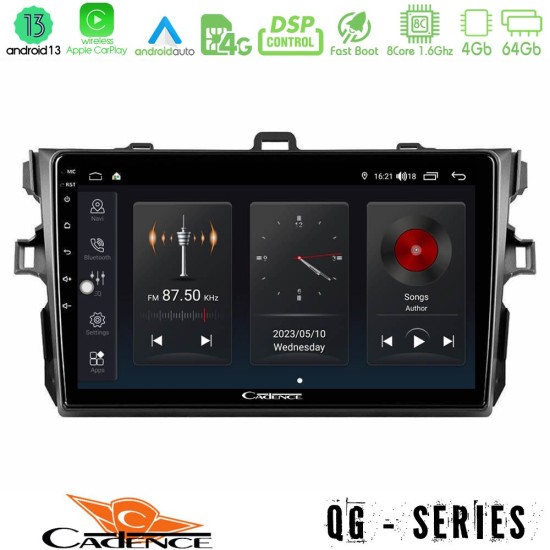 Cadence QG Series 8Core Android13 4+64GB Toyota Corolla 2007-2012 Navigation Multimedia Tablet 9"