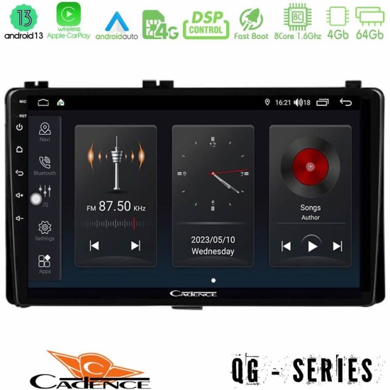 Cadence QG Series 8Core Android13 4+64GB Toyota Corolla/Auris 2017-2019  Navigat-ion Multimedia Tablet 9"