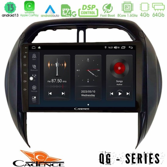 Cadence QG Series 8Core Android13 4+64GB Toyota RAV4 2001-2005 (Auto A/C) Navigation Multimedia Tablet 9"