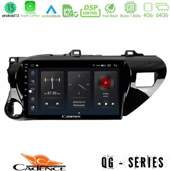 Cadence QG Series 8Core Android13 4+64GB Toyota Hilux 2017-2021 Navigation Multimedia Tablet 10"