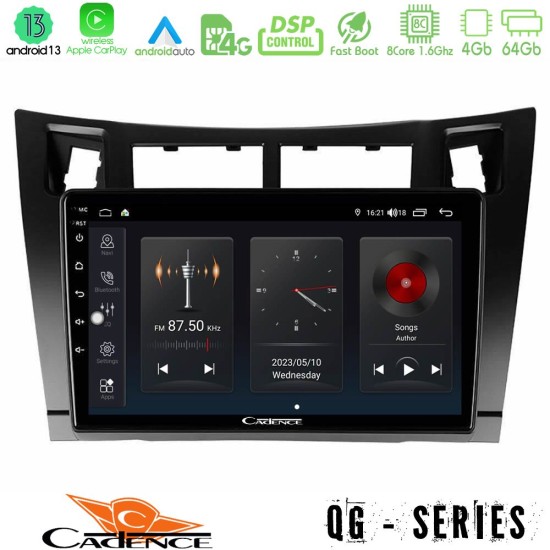 Cadence QG Series 8Core Android13 4+64GB Toyota Yaris Navigation Multimedia Tablet 9" (Μαύρο Χρώμα)