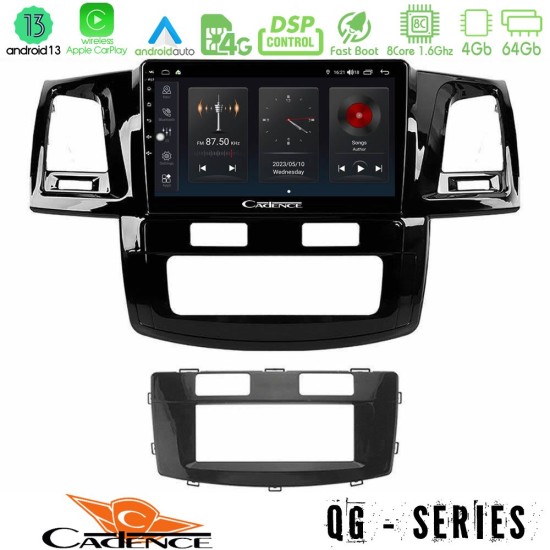 Cadence QG Series 8Core Android13 4+64GB Toyota Hilux 2007-2011 Navigation Multimedia Tablet 9"