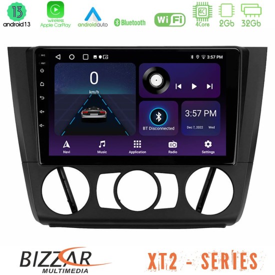 Bizzar XT2 Series 4Core Android13 2+32GB BMW 1Series E81/E82/E87/E88 (MANUAL A/C) Navigation Multimedia Tablet 9"