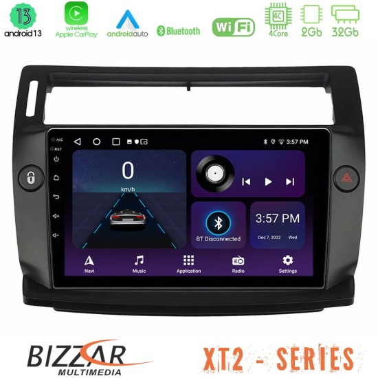 Bizzar XT2 Series 4Core Android13 2+32GB Citroen C4 2004-2010 Navigation Multimedia Tablet 9" (μαύρο χρώμα)