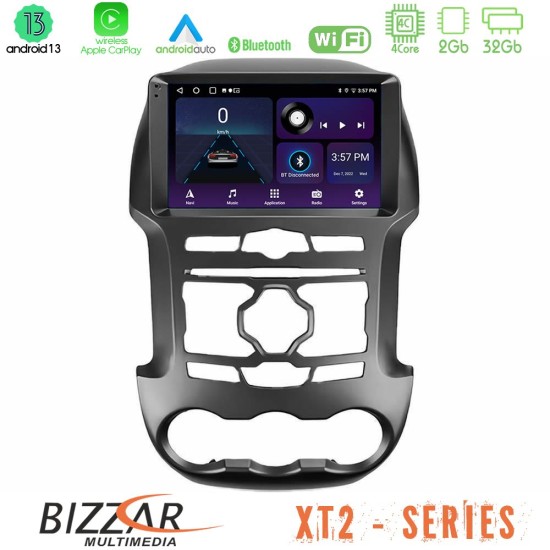 Bizzar XT2 Series 4Core Android13 2+32GB Ford Ranger 2012-2016 Navigation Multimedia Tablet 9"