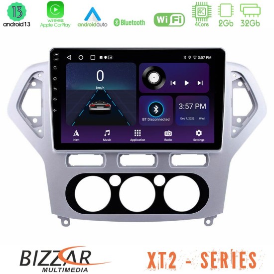 Bizzar XT2 Series 4Core Android13 2+32GB Ford Mondeo 2007-2010 Manual A/C Navigation Multimedia Tablet 10"