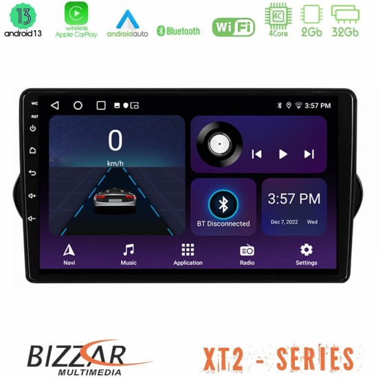 Bizzar XT2 Series 4Core Android13 2+32GB Fiat Tipo 2015-2022 (Sedan) Navigation Multimedia Tablet 9"