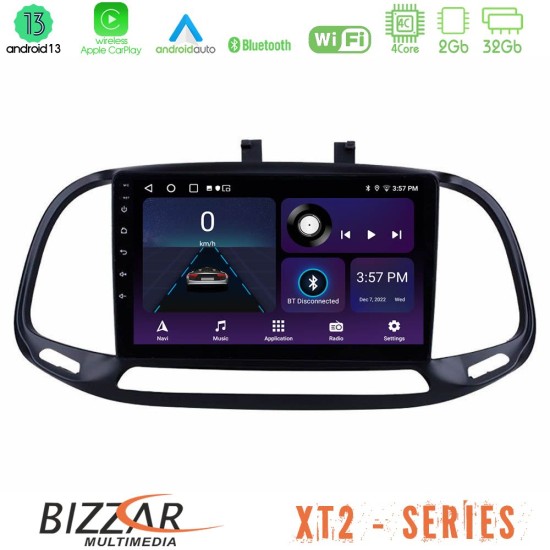 Bizzar XT2 Series 4Core Android13 2+32GB Fiat Doblo 2015-2022 Navigation Multimedia Tablet 9"