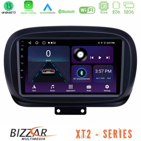 Bizzar XT2 Series 4Core Android13 2+32GB Fiat 500X Navigation Multimedia Tablet 9"