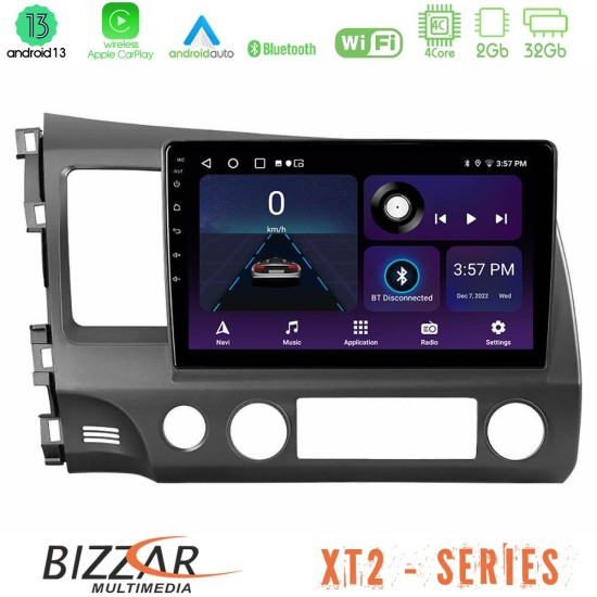 Bizzar XT2 Series 4Core Android13 2+32GB Honda Civic 2006-2011 Navigation Multimedia Tablet 9"