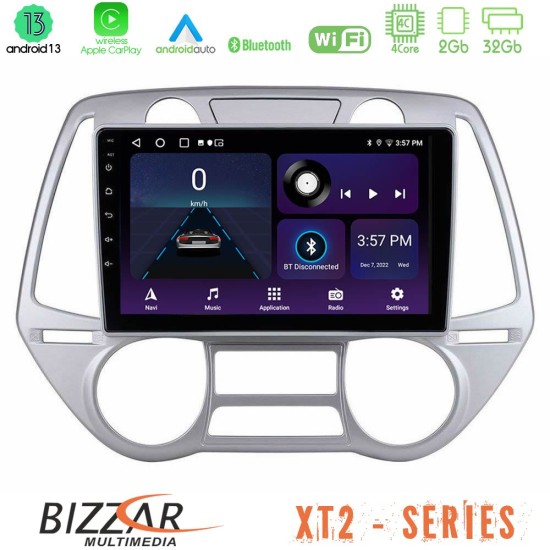 Bizzar XT2 Series 4Core Android13 2+32GB Hyundai i20 2009-2012 Auto A/C Navigation Multimedia Tablet 9"