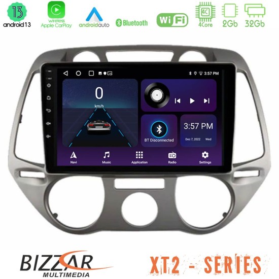 Bizzar XT2 Series 4Core Android13 2+32GB Hyundai i20 2009-2012 Manual A/C Navigation Multimedia Tablet 9"