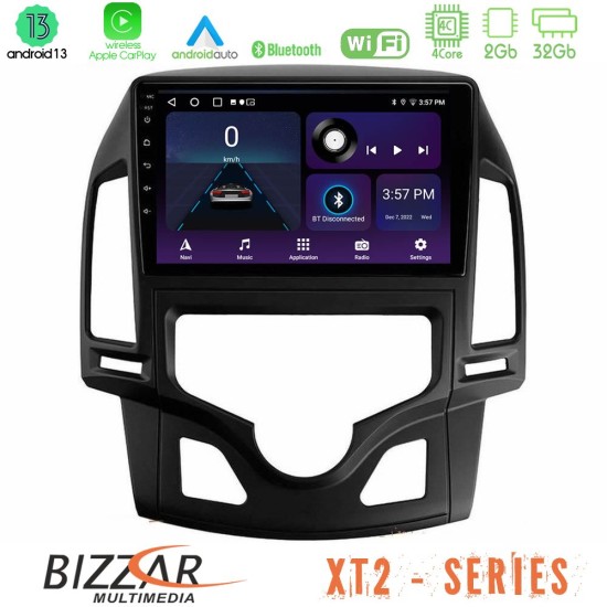 Bizzar XT2 Series 4Core Android13 2+32GB Hyundai i30 2007-2012 Auto A/C Navigation Multimedia Tablet 9"