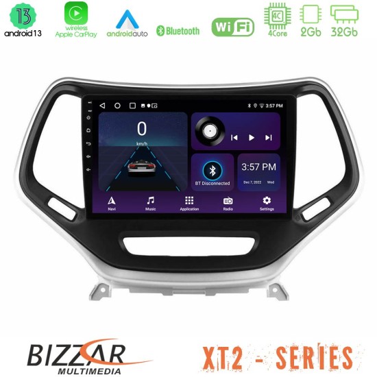 Bizzar XT2 Series 4Core Android13 2+32GB Jeep Cherokee 2014-2019 Navigation Multimedia Tablet 9" (Ασημί Χρώμα)