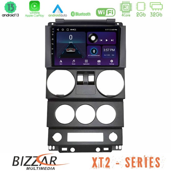 Bizzar XT2 Series 4Core Android13 2+32GB Jeep Wrangler 2Door 2008-2010 Navigation Multimedia Tablet 9"