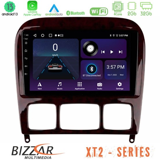 Bizzar XT2 Series 4Core Android13 2+32GB Mercedes S Class 1999-2004 (W220) Navigation Multimedia Tablet 9"