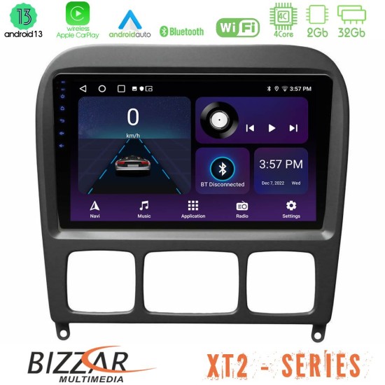 Bizzar XT2 Series 4Core Android13 2+32GB Mercedes S Class 1999-2004 (W220) Navigation Multimedia Tablet 9"