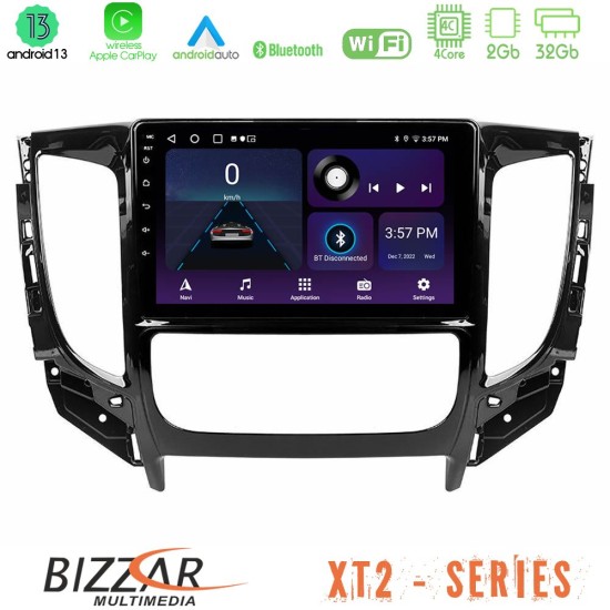 Bizzar XT2 Series 4Core Android13 2+32GB Mitsubishi L200 2016-> & Fiat Fullback (Auto A/C) Navigation Multimedia Tablet 9"