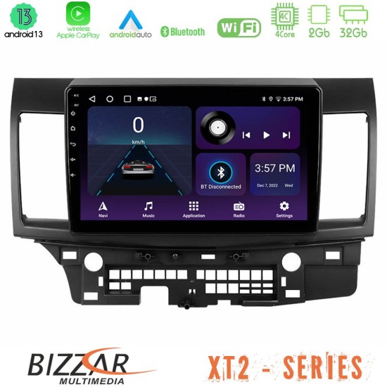 Bizzar XT2 Series 4Core Android13 2+32GB Mitsubishi Lancer 2008 – 2015 Navigation Multimedia Tablet 10"