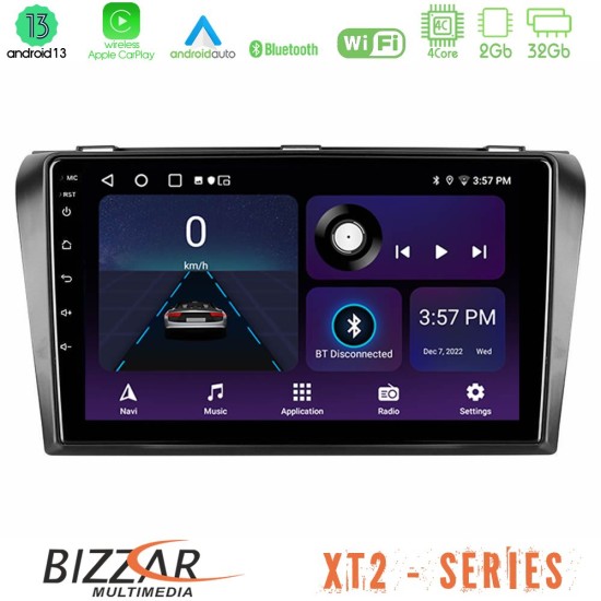 Bizzar XT2 Series 4Core Android13 2+32GB Mazda 3 2004-2009 Navigation Multimedia Tablet 9"