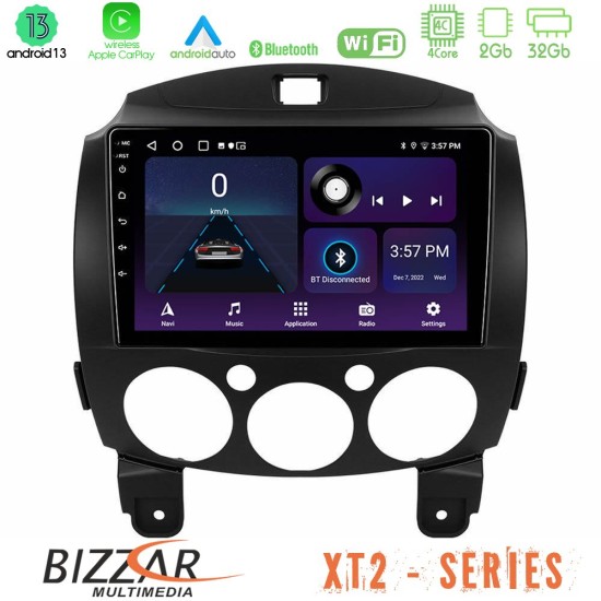 Bizzar XT2 Series 4Core Android13 2+32GB Mazda 2 2008-2014 Navigation Multimedia Tablet 9"