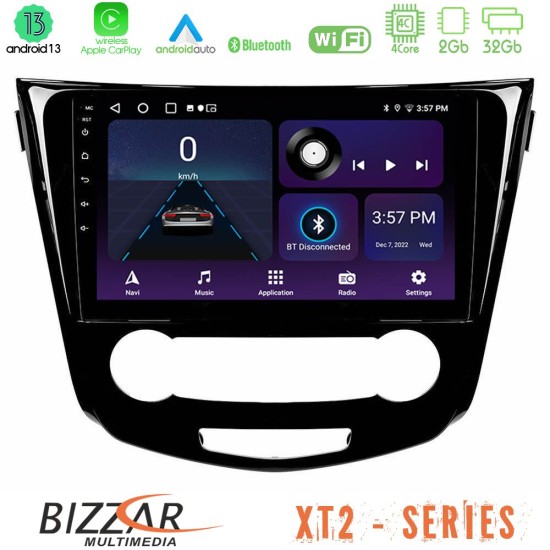 Bizzar XT2 Series 4Core Android13 2+32GB Nissan Qashqai J11 (Manual A/C) Navigation Multimedia Tablet 10"