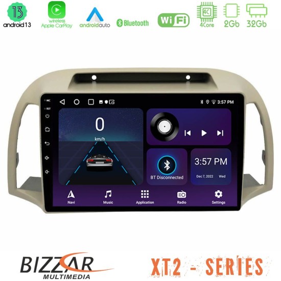 Bizzar XT2 Series 4Core Android13 2+32GB Nissan Micra K12 2002-2010 Navigation Multimedia Tablet 9"