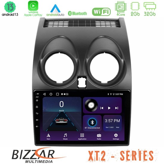 Bizzar XT2 Series 4Core Android13 2+32GB Nissan Qashqai J10 Navigation Multimedia Tablet 9"