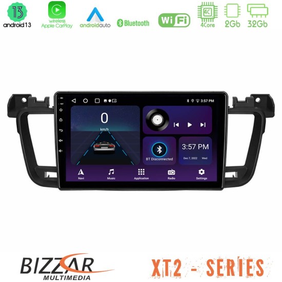 Bizzar XT2 Series 4Core Android13 2+32GB Peugeot 508 2010-2018 Navigation Multimedia Tablet 9"