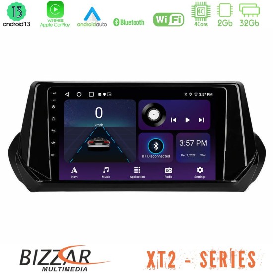 Bizzar XT2 Series 4Core Android13 2+32GB Peugeot 208 2019-2023 Navigation Multimedia Tablet 9"