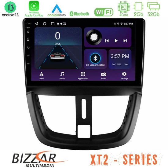 Bizzar XT2 Series 4Core Android13 2+32GB Peugeot 207 Navigation Multimedia Tablet 9"