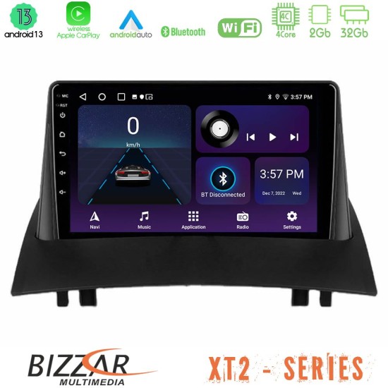 Bizzar XT2 Series 4Core Android13 2+32GB Renault Megane 2 2002-2008 Navigation Multimedia Tablet 9"