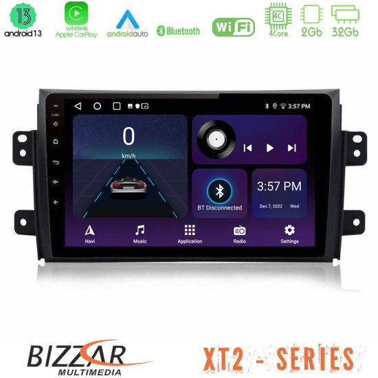 Bizzar XT2 Series 4Core Android13 2+32GB Suzuki SX4 2006-2014 Fiat Sedici 2006-2014 Navigation Multimedia Tablet 9"