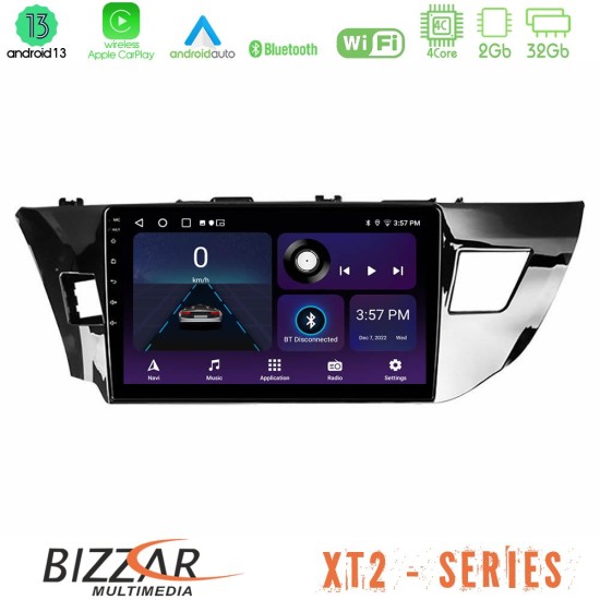 Bizzar XT2 Series 4Core Android13 2+32GB Toyota Corolla 2014-2016 Navigation Multimedia Tablet 10"