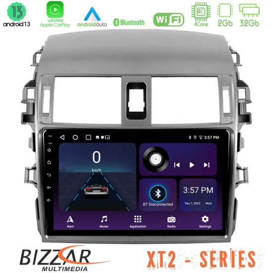 Bizzar XT2 Series 4Core Android13 2+32GB Toyota Corolla 2008-2010 Navigation Multimedia Tablet 9"