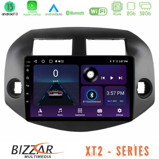 Bizzar XT2 Series 4Core Android13 2+32GB Toyota Rav4 2006-2012 Navigation Multimedia Tablet 10"